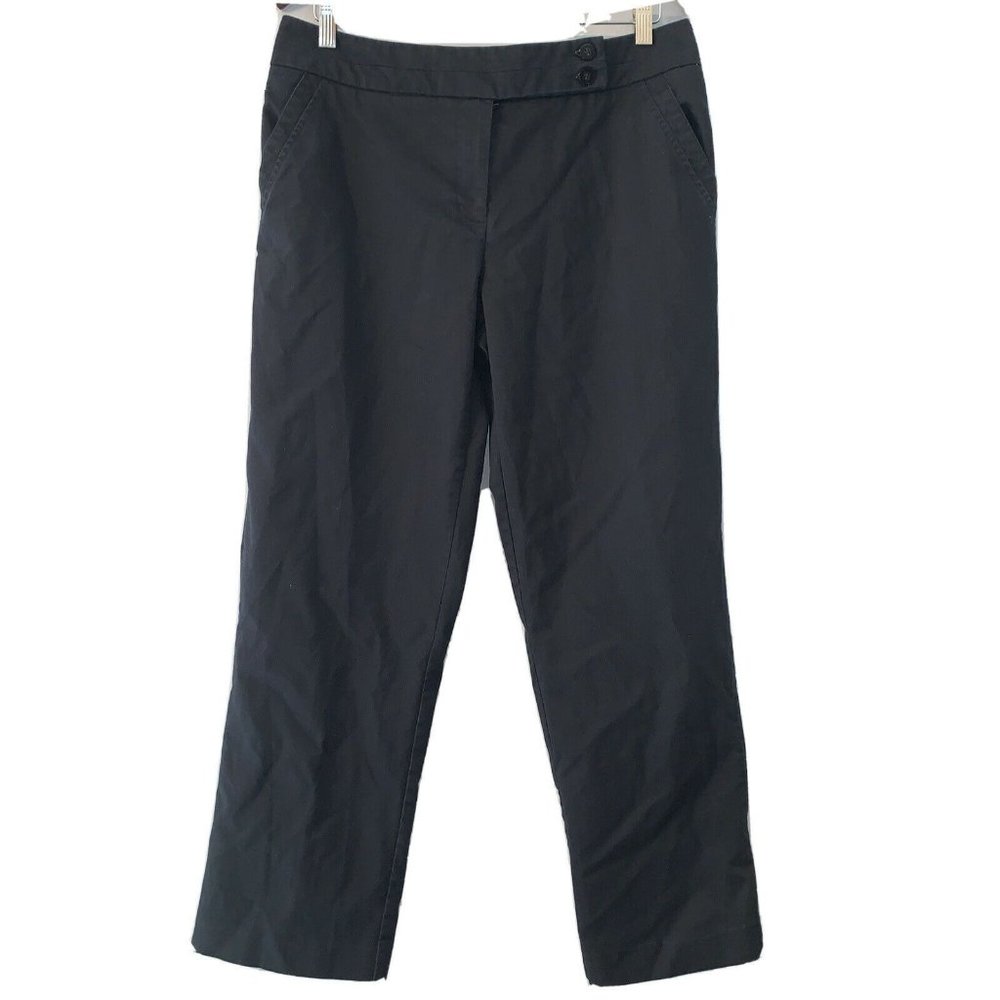 George Me Designs by Mark Eisen Mid Rise Wide Leg Black Khaki Pants 12p